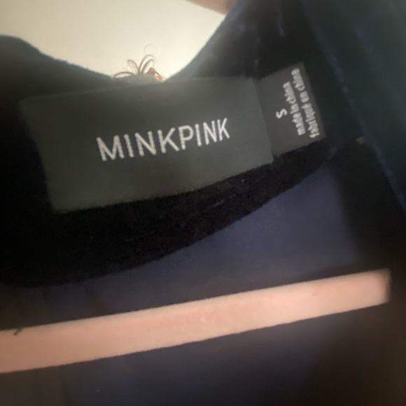 MINKPINK Gorgeous Deep Blue VELVET Dress w/ front tie 💙 NWOT - Picture 4 of 6